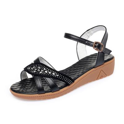 Naiste sandaalid Wedge Summer ehtsast nahast suure suurusega naiste sandaalid libisemiskindlad keskealistele emadele mõeldud sandaalid