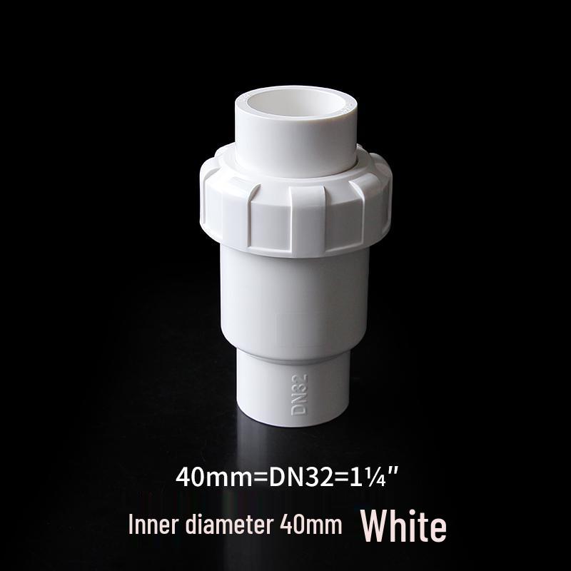 White PVC Ball Check Valve for Water Pipes, Fish Tank Fitting, Sizes: 1 Inch, 25, 32, 40, 50 Mm