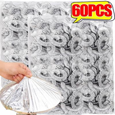 Aislamiento de Papel de Aluminio Cubiertas para Alimentos Película Desechable de Aluminio Envoltura para Conservar la Frescura Tapa Reutilizable para Almacenamiento de Frutas para Bol de Cocina Plato Aislamiento