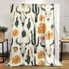 Western Skull and Cactus Pattern Patterned Flannel Blanket Perfect for the Bedroom Living Room, Sofa, or a Little Nap