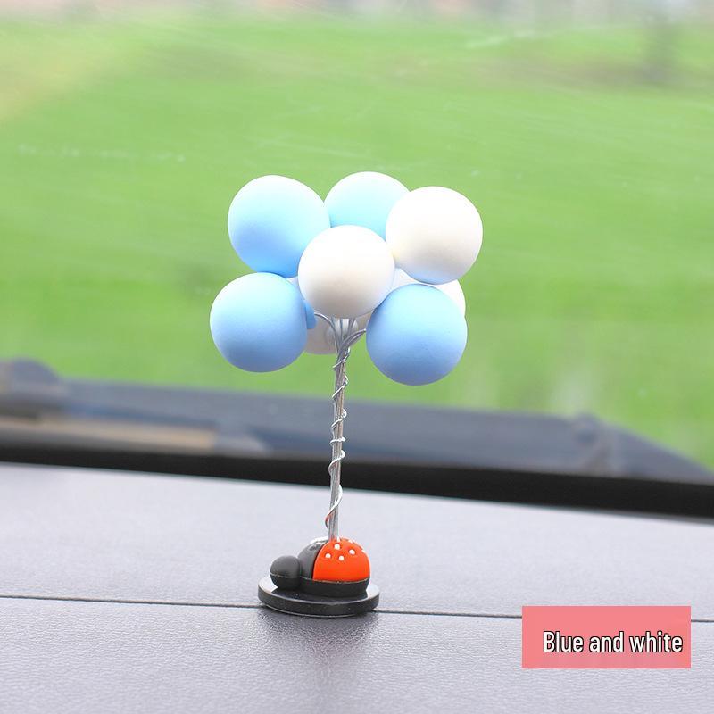 Macaron Glass Car Perfume Ornament with Colorful Confession Balloon Design