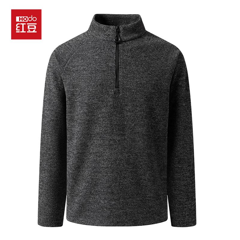 Hongdou Men's Thickened Mock Neck Knit Pullover
