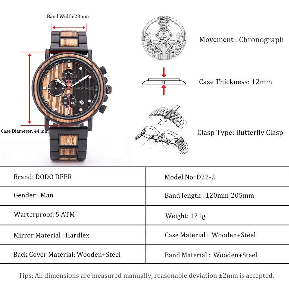 Fashion Watches Mens Quartz Analog Watch Timer Chronograph Wristwatch Male Date Waterproof Present for Him
