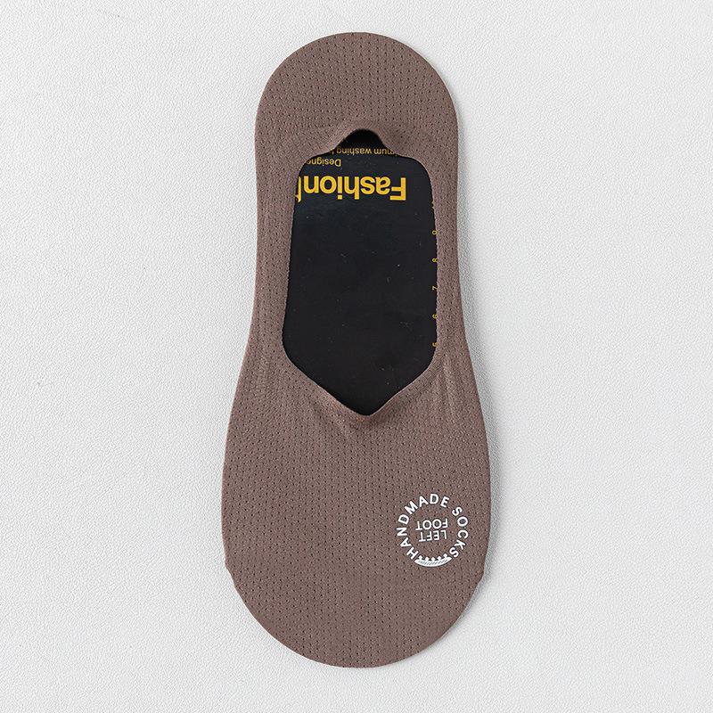 Men's Invisible Low Cut Cotton Socks Casual Breathable Silicone Non-slip Comfortable Bottom Mesh Socks