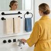 Bathroom Towel Rack Adhesive Towel Rings Robe Hook Toilet Paper Holder Bathroom Accessory Set Easy to Installation