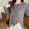 Large Size Raglan Long-sleeved T-shirt Ladies's Autumn and Winter Design Sense Niche Blouse Loose Bottoming Shirt
