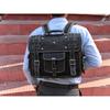 Handgefertigter Vintage-Laptop-Kurierrucksack aus schwarzem Leder, Satchel-Aktentasche