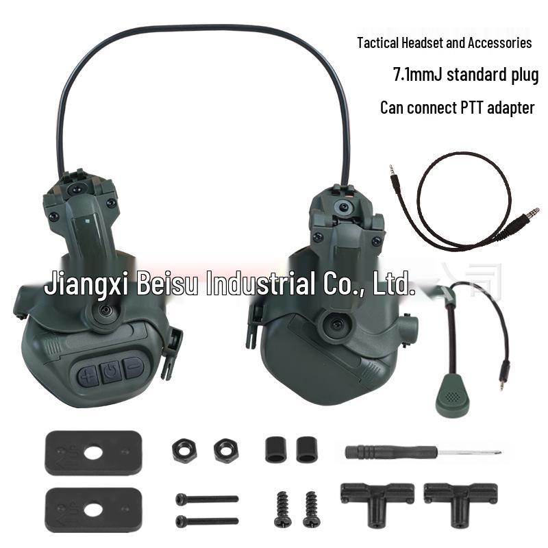 Tactical Fast Helmet Headset with Curved Bracket for Outdoor Sports Communication