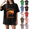 Kadın Günlük Baskılı Tişört Yuvarlak Yaka Kazak Kısa Kollu Üst