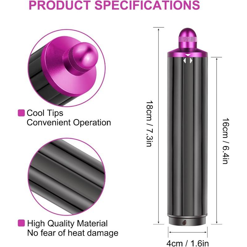 40mm/1.6" Hair Long Barrel Attachment for Dyson Airwrap HS01/05/08, Adjustable Bidirectional Auto-Wrap Curling, for Bouncy Curls or Waves, Rose