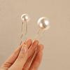 Women Vintage Metal Headdress Bridal Hair Accessories Pearl Hair Stick U-shaped Hairpin Hair Style Tools