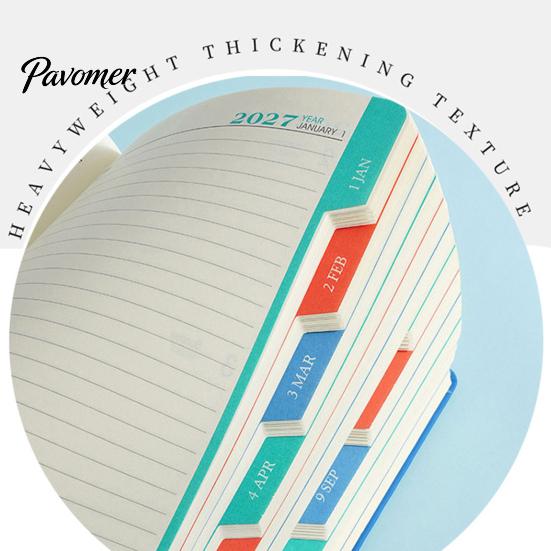 Hardcover Journal for Business 2027 A5 Daily Planner, 365 Day Time Management Schedule Notebook Foreign Trade Planner Work Study, Imitation