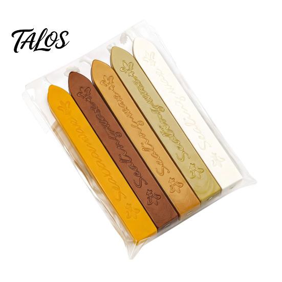 Cera de Sellado Retro para Cartas 5 Piezas de Varillas, con Mechas, Varillas de Color Clásico Tiras para Manualidades, Sobre y Decoración Artesanal Vintage Herramientas Profesionales de Sello