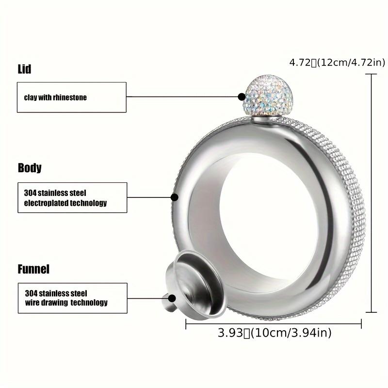 1pc Fashionable Stainless Steel Bangle Flask for Ladies - Discreetly Hides Wine, Cocktails & Spirits - Perfect Party Accessory for Summer Entertaining