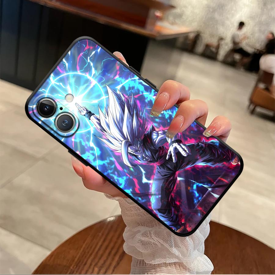 Case for iPhone 13 12 11 17 Pro Max XR 17Air 15 16 14 Plus 7 8 XS Max Black Soft Phone Cover Dragon Ball Son Goku Vegeta Beerus