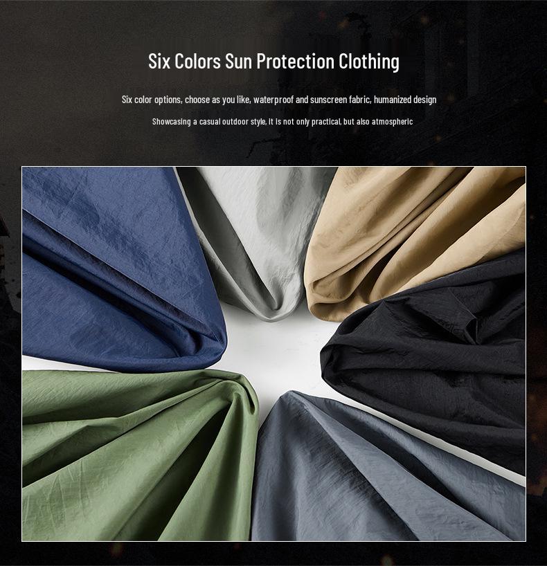Chaqueta Cortavientos de Verano para Hombre con Protección Solar - Corte Casual Holgado, Cuello Alto, Talla Grande.