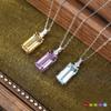 S925 Sterling Silver Clavicle Chain Women's Natural Crystal Stone Pendant Necklace Fashion Gift