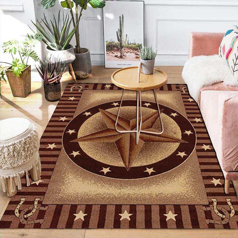 Brown five-pointed star Rug Floor Mat for Living Room or Bedroom Soft and Comfortable Carpet a Gift for Birthday and Holiday.MFF0918636