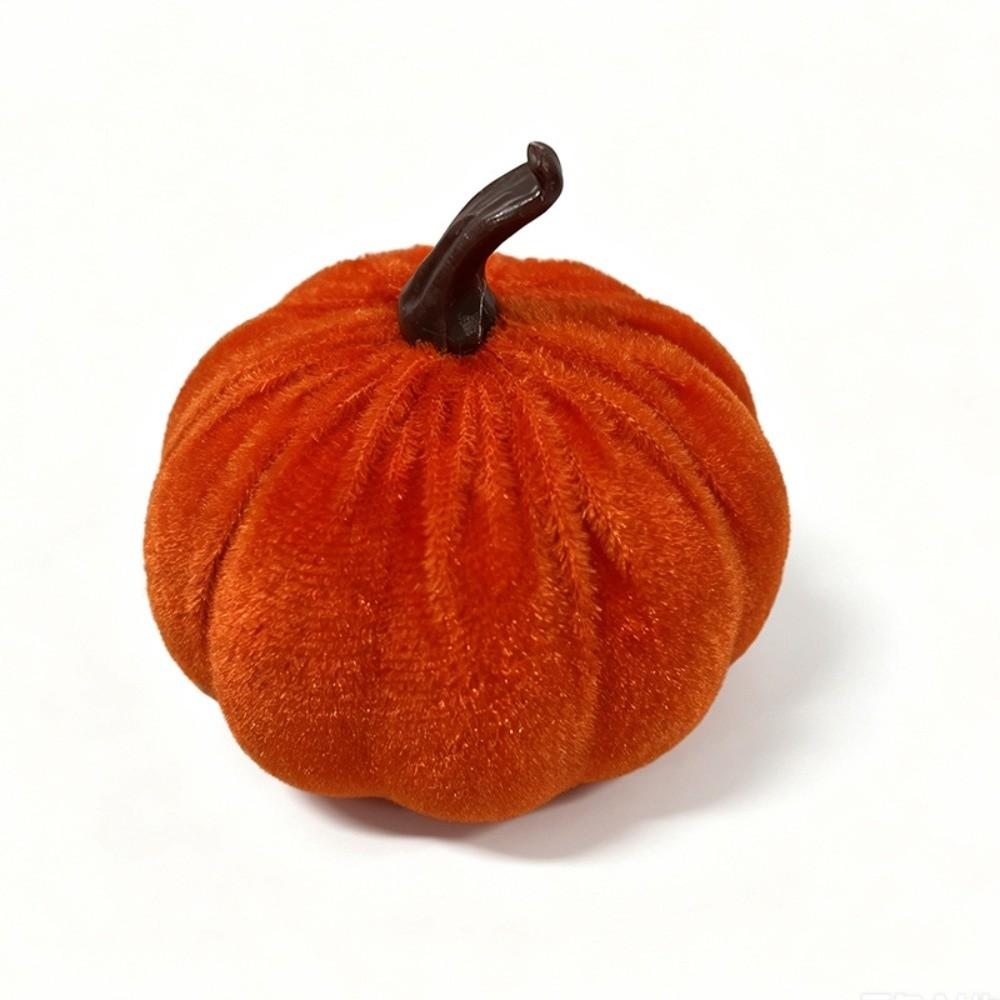 Plush Texture Velvet Pumpkin Velvet Fabric Plush Pumpkin Reusable Artificial Pumpkin Photo Props