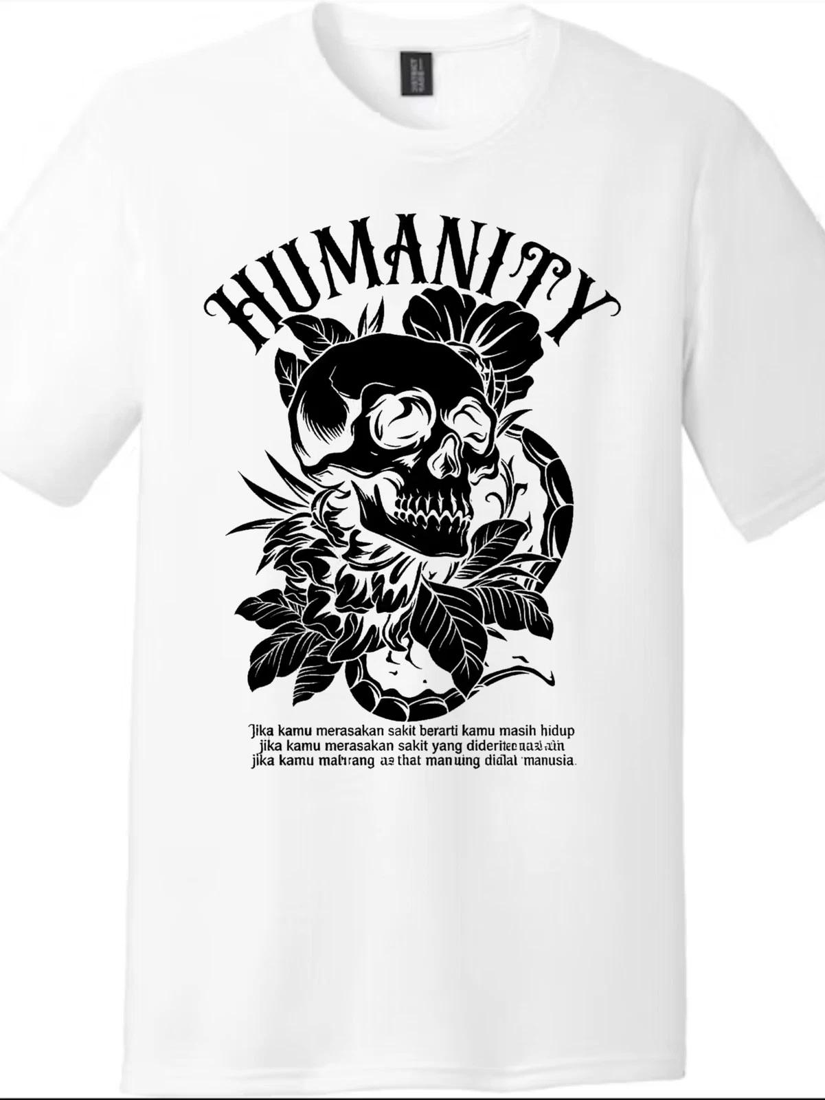 Humanity Skull Floral Snake Graphic Unisex T-Shirt XXL