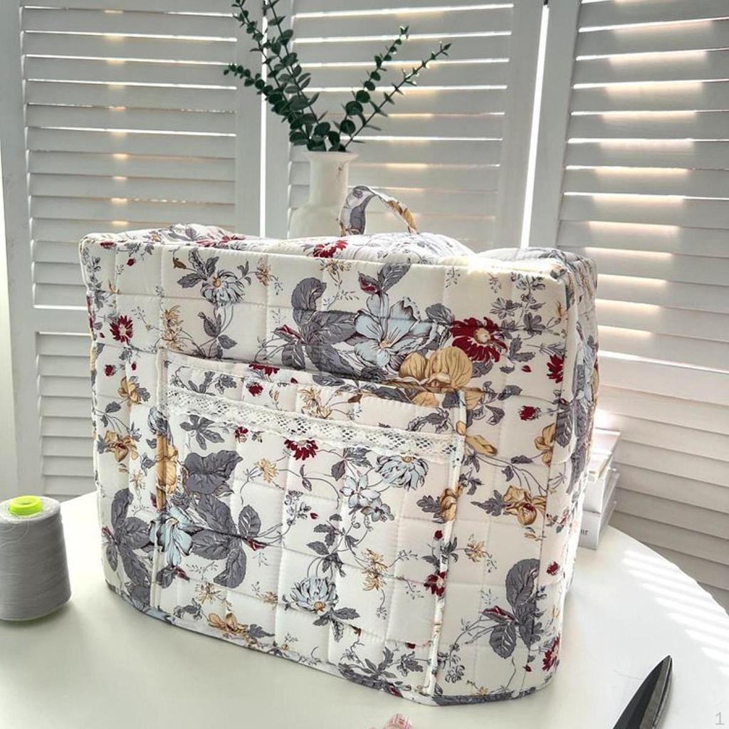 Copertura Floreale per Macchina da Cucire Trapuntata Antipolvere, Boho, Decorativa, Organizer per Materiali da Cucito per la Stanza dell'Artigianato