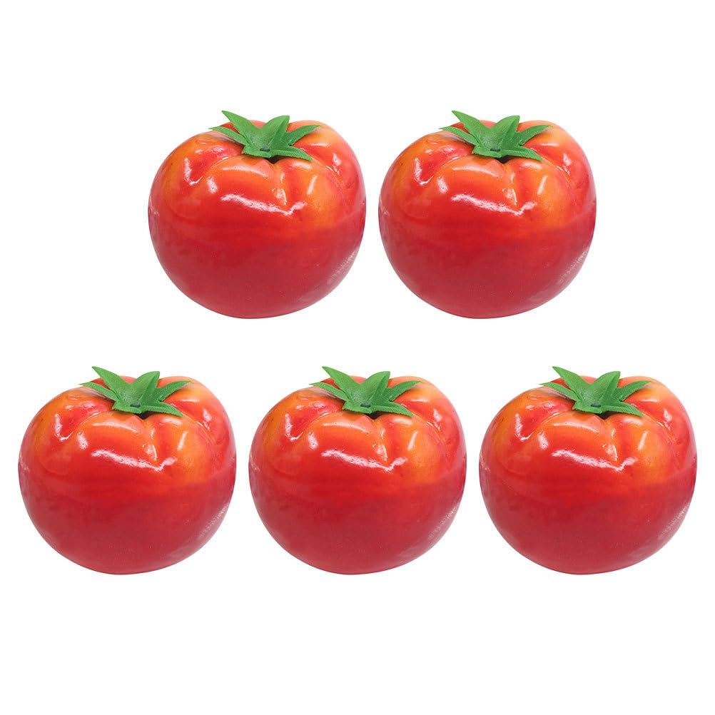

Frcolor Food Sample Tomato Realistic Fake Food Vegetable Kitchen Play Photography Drawing and Educational Artificial Vegetables 5-Piece Set Models,