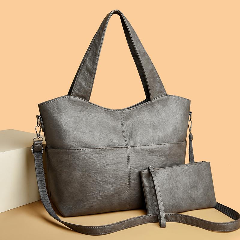 Bolso de hombro para mujer, bolso de mano de gran capacidad para madres, bolso de mano de cuero suave con monedero, bolso cruzado para mujer
