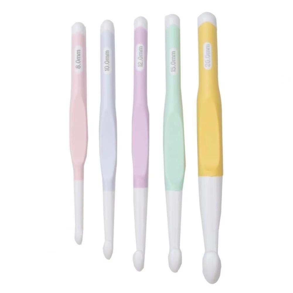 4/5PCS Floral Resin Grips Crochet Hook Non-Slip Knitting Tools Knitting Needle 2.0-6.0mm Yarn Knitting Weave Needle