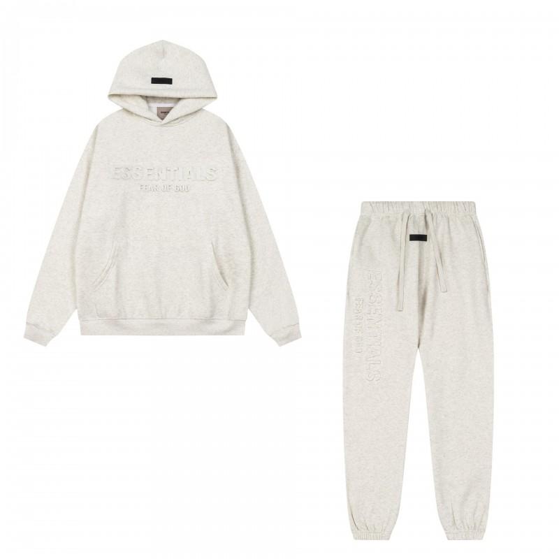 FEAR OF GOD ESSENTIALS Flocked Letter Hoodie Loose Fit Fleece Sweatshirt Men Women