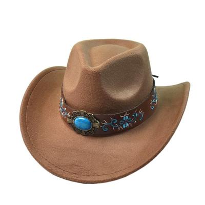 Embroidery Cowboy Hat Shapeable Wide Brim Western Hat Trendy Cowgirl Hat  for Men and Women
