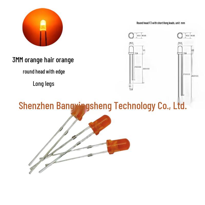 3mm LED Glühbirnenlicht: Rot, Grün, Gelb, Blau, Orange Lampenperle - Direktsteckkomponente