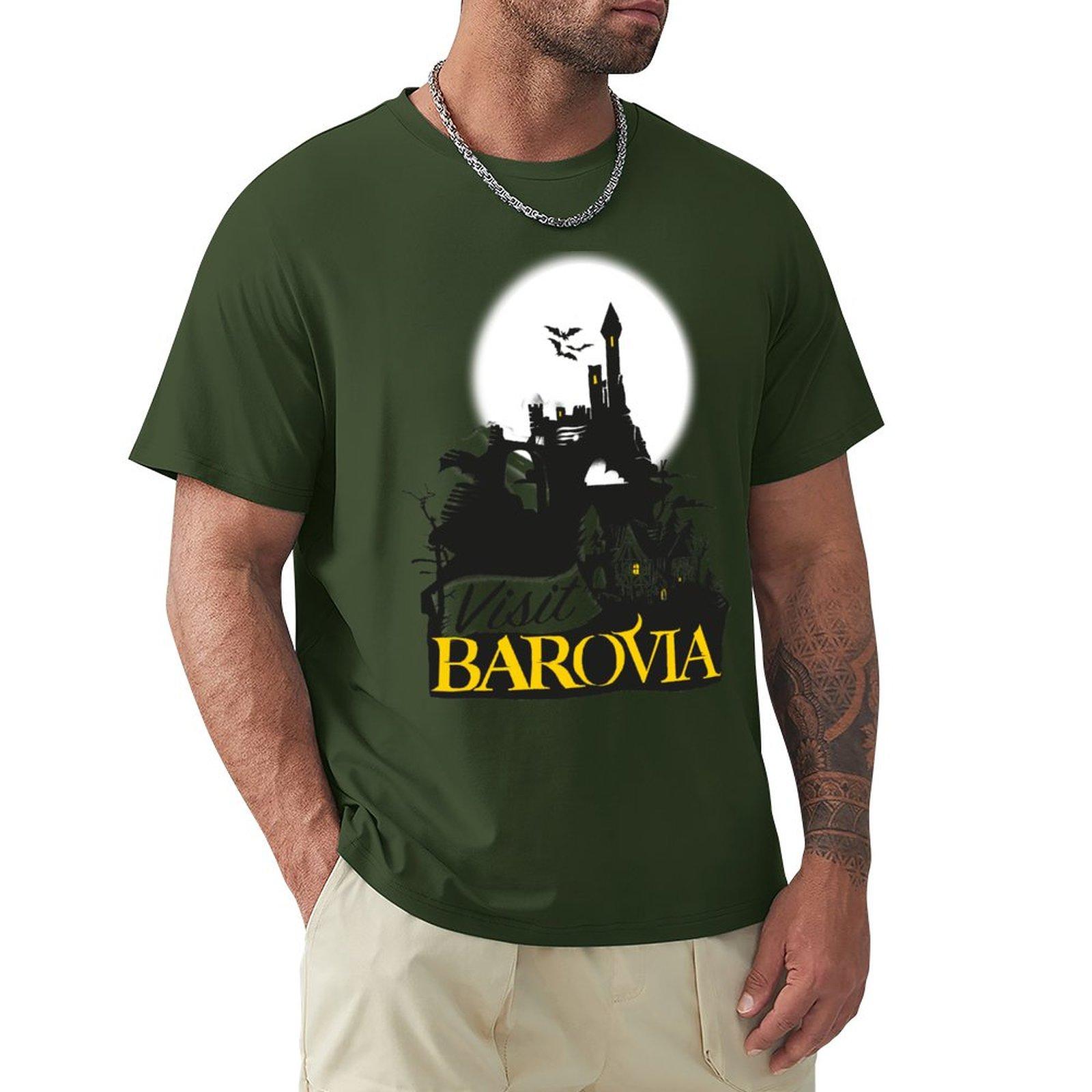 Summer tee-shirt male top tees summer Tshirt VISIT BAROVIA T-Shirt T-shirt short tops sweat shirts, men Unisex round neck tops 4XL
