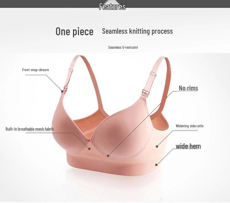 Wire-Free Maternity Nursing Bra: Thin Cup, Front-Opening, One-Piece Design for Pregnancy & Breastfeeding