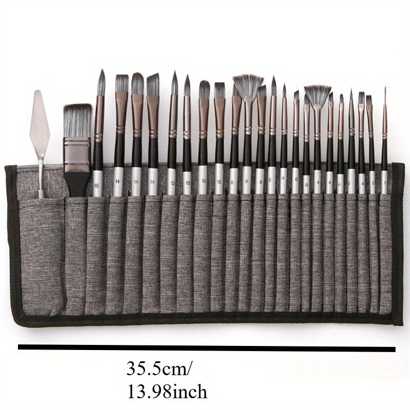24 pieces Paint Brush Set for Watercolor Acrylic Gouache Oil Painting Nylon Hair Aluminum Tube