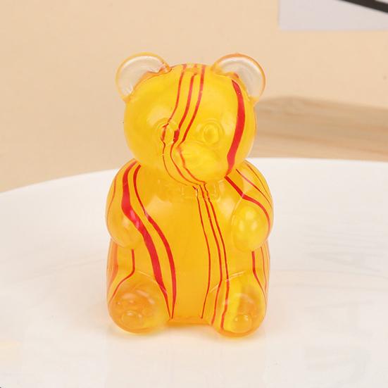 Cute Bear Shaped Stress Reliever Squeeze Toy Portable Soft TPR Decompression Pinch Kawaii Desk Toys for Office Maltose Texture Sensory Fidget