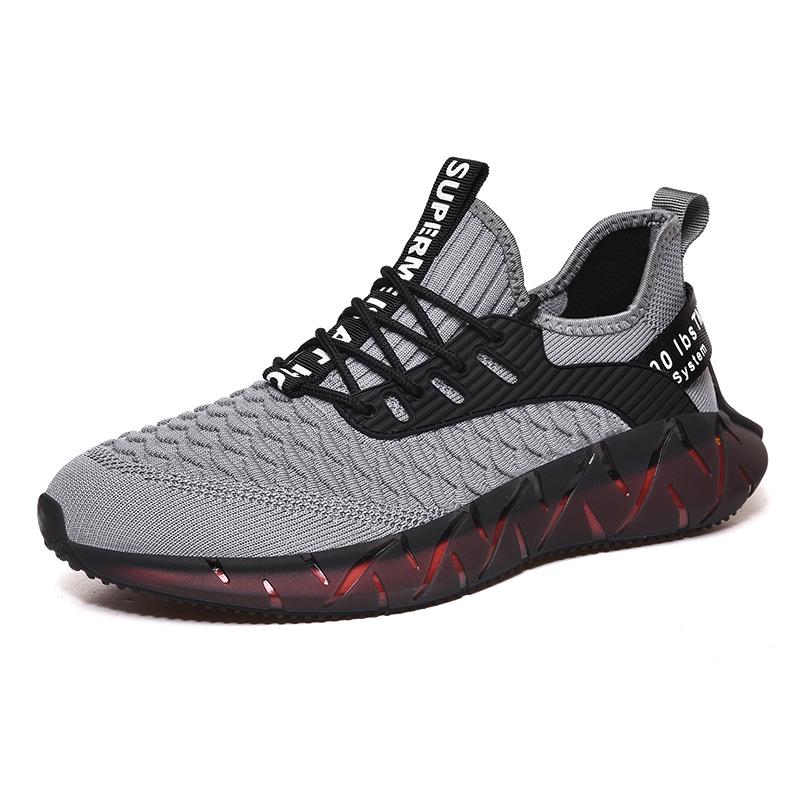 2025 New Lightweight Breathable Flying Woven Coconut Shoes Student Fitness Running Shoes Male Popcorn Soft Sole Sports Shoes