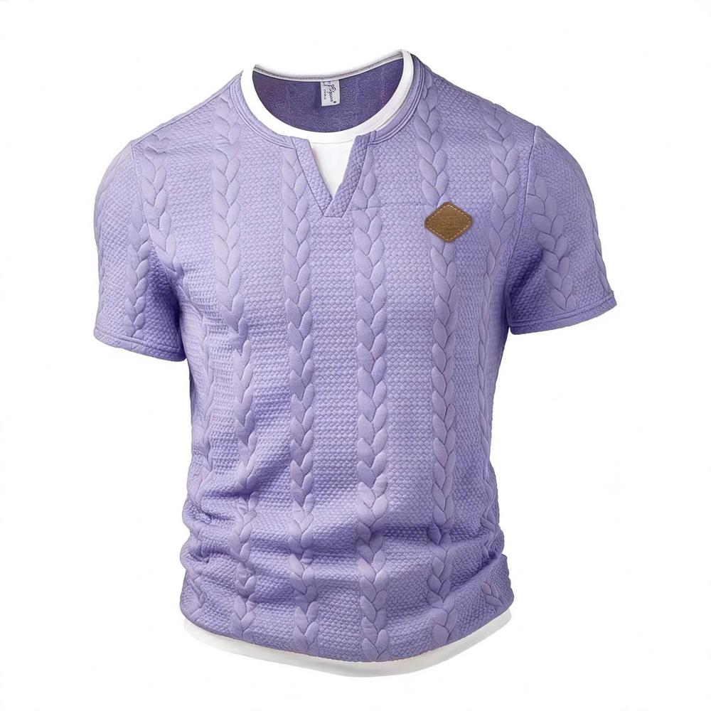 Summer New Style Men s Fashionable Short-sleeved Casual T-shirt S фиолетовый