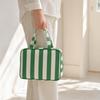 Large Capacity Travel Makeup Bag Collapsible Cosmetic Pouch Striped Toiletry Storage Bag  Daily Use