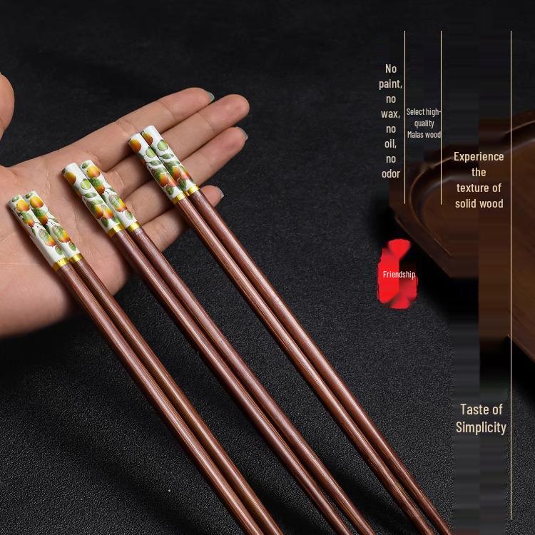 High-End Non-Slip Red Sandalwood Chopsticks - Solid Wood, Anti-Mold, Heat Resistant (2025 Model)
