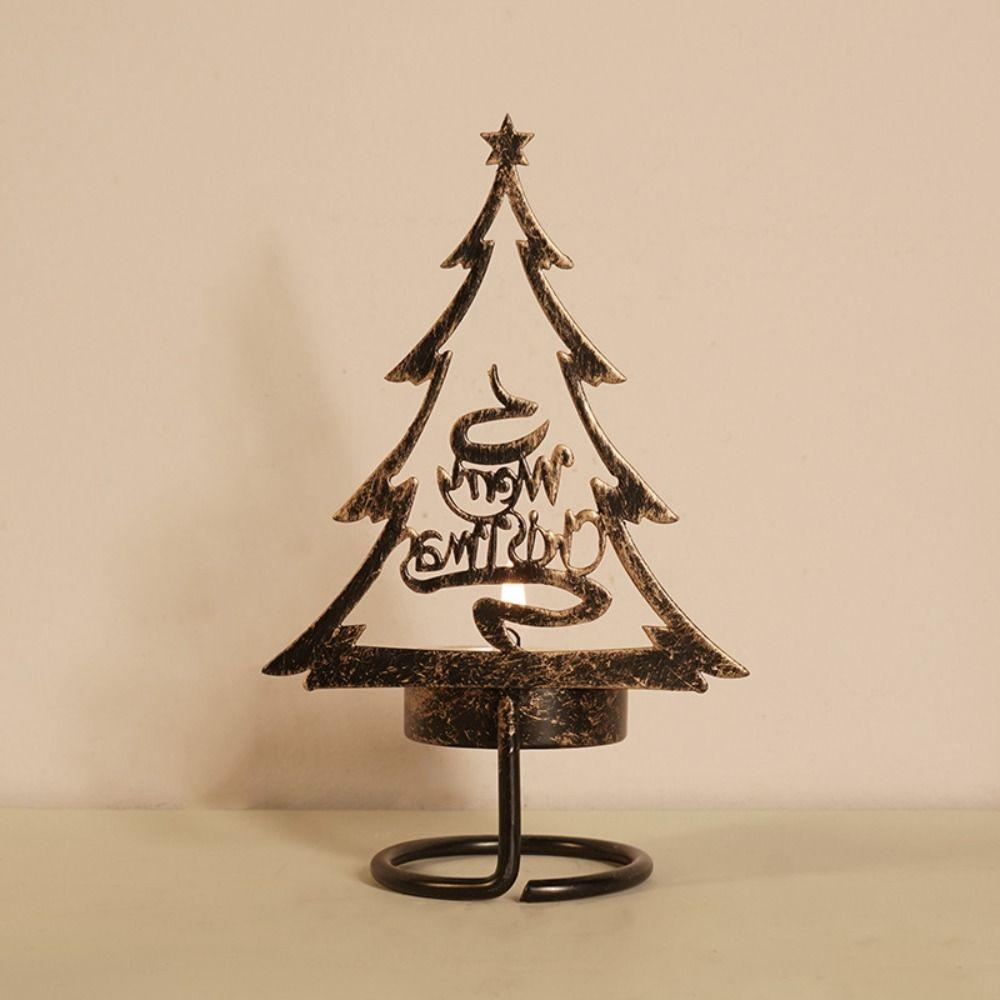 Christmas Scene Christmas Candlestick Iron Art Aromatherapy Candle Holder   Living Room