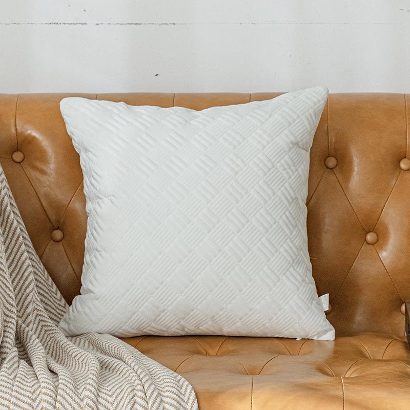 Ultrasonic Solid Color Pillow, Velvet Pillow Cover, Fabric Solid Color Household Products, Nordic Multi-color Sofa Cushion