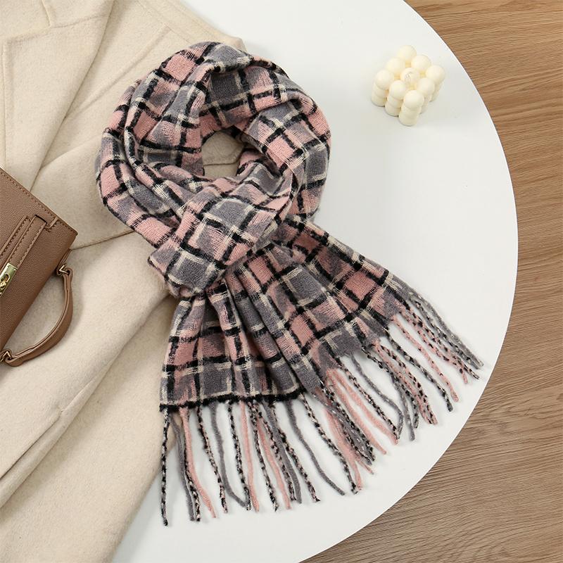 Women Winter Cashmere Scarf  Plaid Pashmina Luxury Brand Shawls and Wraps Bufanda Hijab Travel Stoles Echarpe Warm Blanket