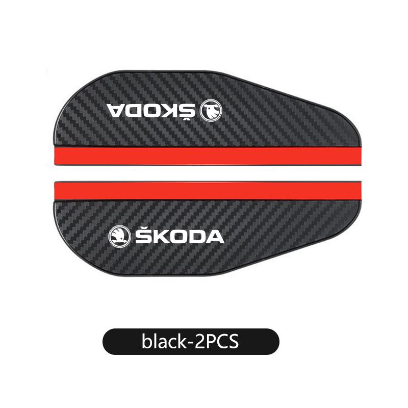 

2PCS Carbon Fiber Car Rearview Mirror Rain Eyebrow Sticker For Skoda S Kodiaq Octavia 2 3 Yeti Karoq Rapid Fabia VII VRS