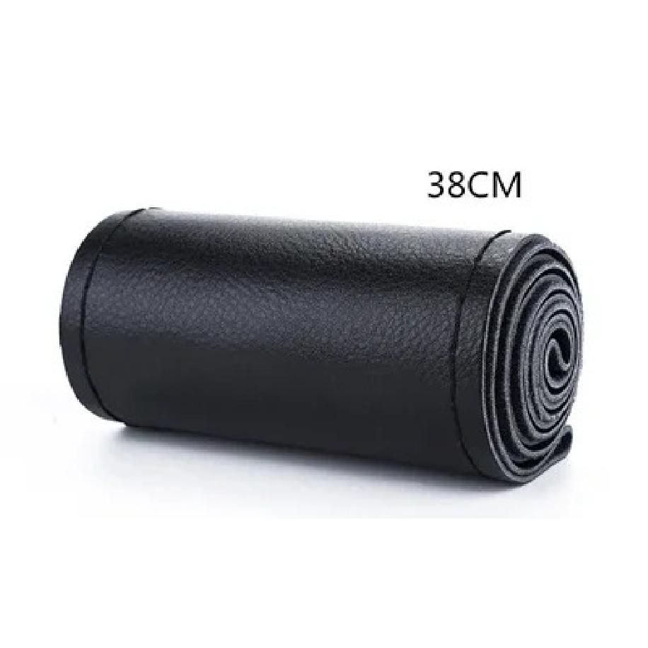 

GNUPME Hand-Stitched Steering Wheel Cover 36-40cm DIY Leather Braid on the With Needles Thread Car-Styling Steering Covers Black Thread 38cm 1