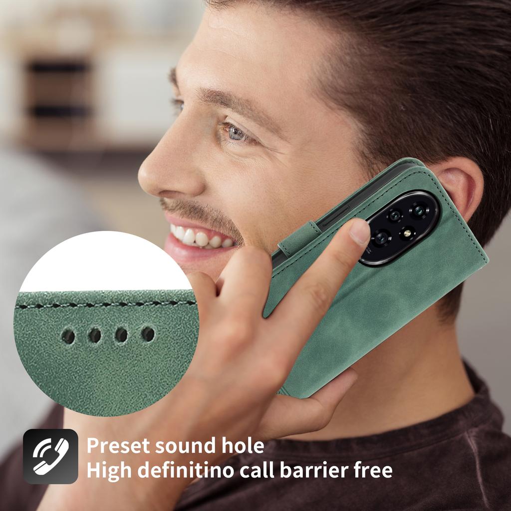 DIERFENG DF-03 For Honor 200 5G Wallet Case Lines Imprinted Leather Phone Cover