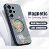 Magnetic For Magsafe Case For Samsung Galaxy S26 Ultra S25 Edge S24 Plus S23 FE S22 A54 A55 A56 5G Cartoon Flower Girl Pattern Matte Cover