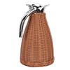 1.5L Capacity Insulated Coffee Pitcher Handwoven Rattan Body Stainless Steel Jug  Kitchen Counter