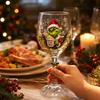 3D Christmas Glass Goblet, Holiday Novelty Drinkware for Party Table Decor