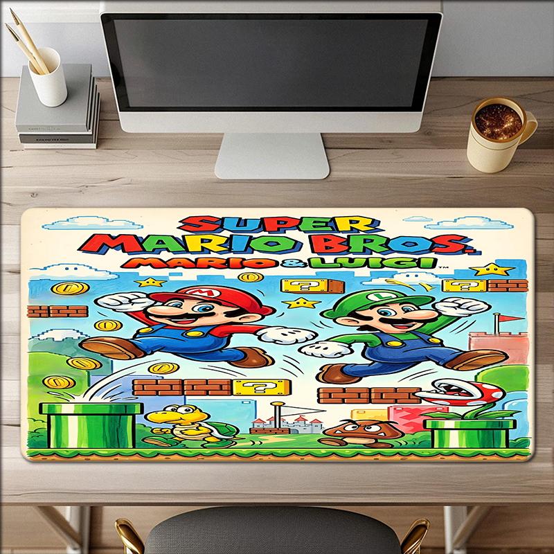 Mario Theme Mouse Pad, Non Slip Rubber Base, Multifunctional Office & Home Decor, Perfect for Workspace Personalization.