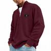 Men's Retro Corduroy Long Sleeve Shirt with Zip-Up Stand Collar Casual Top